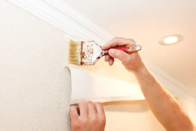 Pose de papier peint à Banos — revêtements muraux et toiles de verre